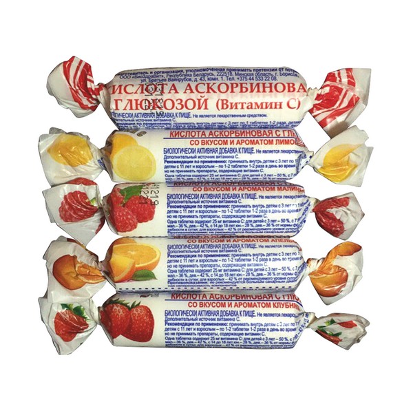 Аскорбиновая кислота с глюкозой (3 г)