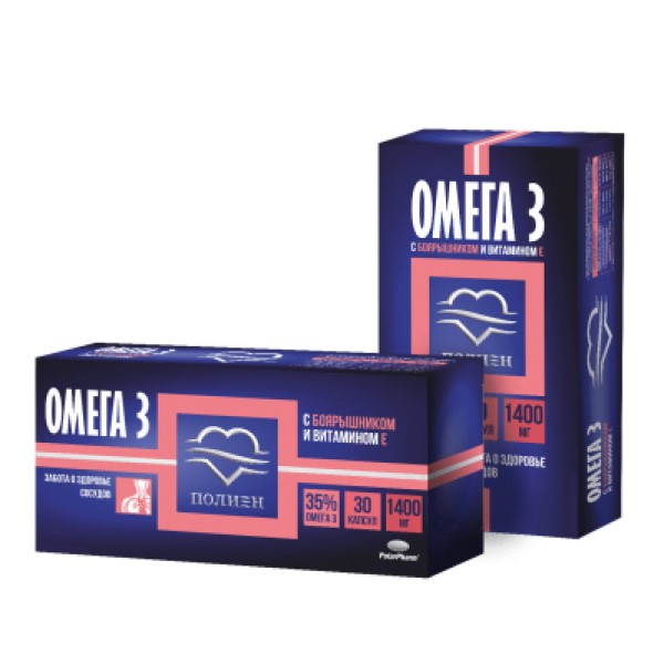 Омега-3 35% Полиен с экстрактом боярышника и витамином Е