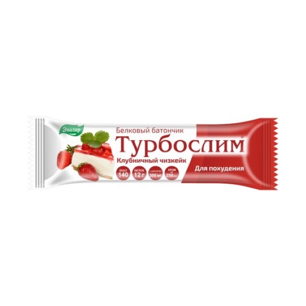 Турбослим белковый батончик [клубничный чизкейк]