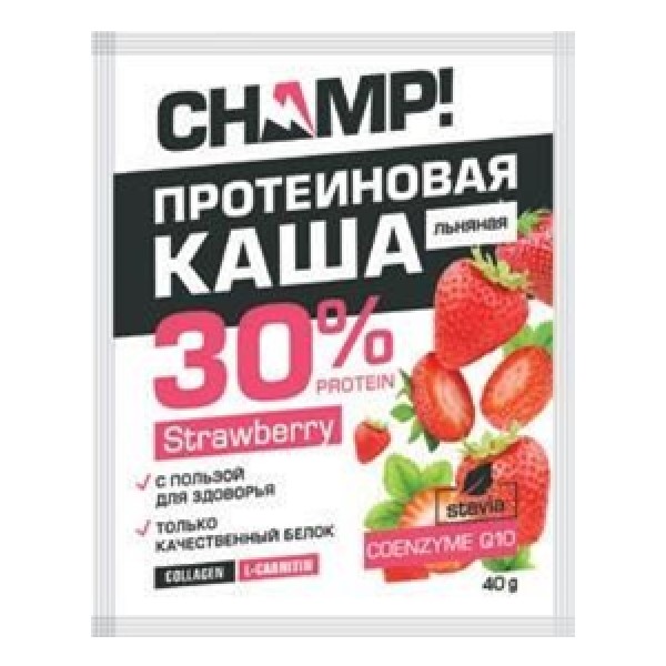 Леовит Каша протеиновая льняная Клубничная с коэнзимом Q10