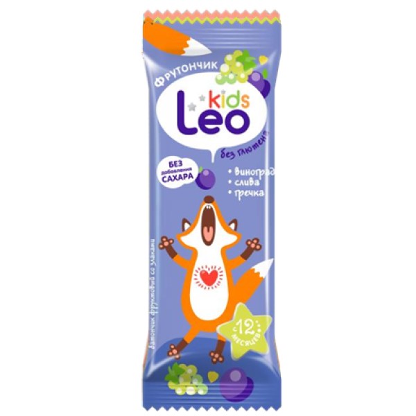 Леовит Батончик фруктовый со злаками Leo Kids (изюм, слива, гречка)