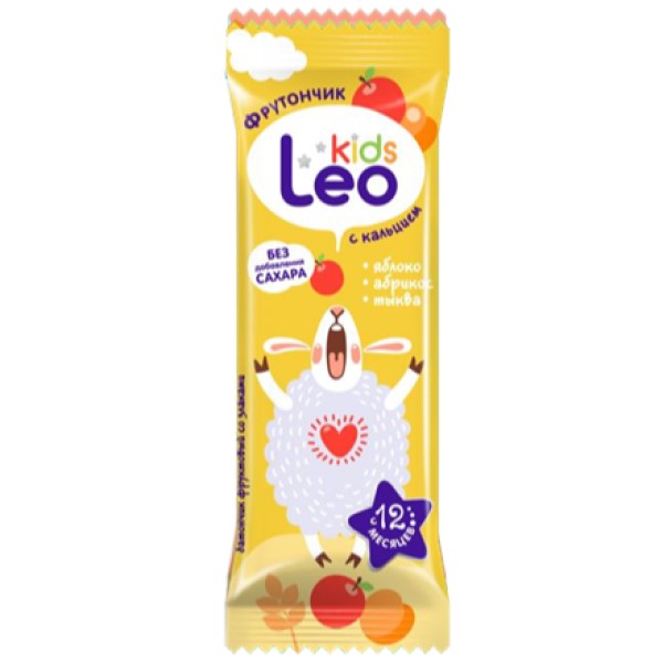 Леовит Батончик фруктовый со злаками Leo Kids (яблоко, курага, фенхель)