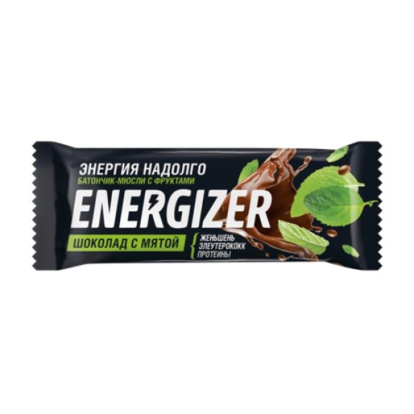 Леовит Батончик-мюсли с фруктами Энерджайзер Шоколад с мятой