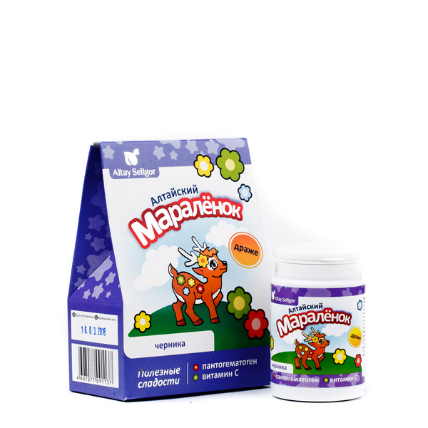 Драже "Алтайский маралёнок" Черника, пантогематоген