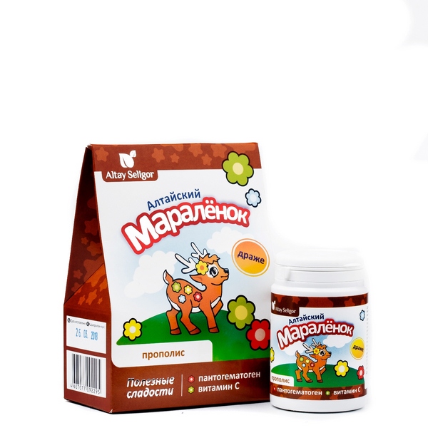 Драже "Алтайский маралёнок" Прополис, пантогематоген