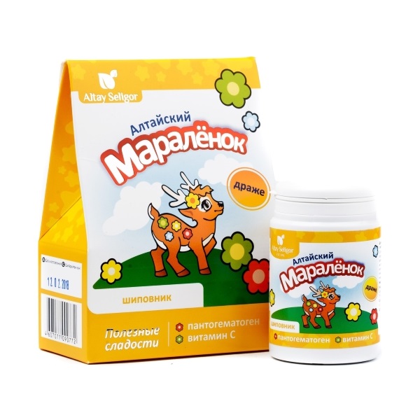 Драже "Алтайский маралёнок" Шиповник, пантогематоген