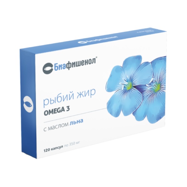 Рыбий жир Биафишенол с маслом льна