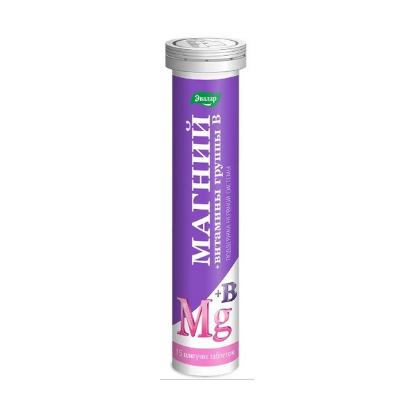 Магний + витамины группы В (В1, В2, В6, В9, В12)