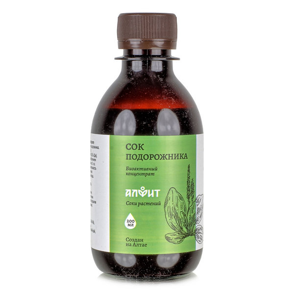 Алфит сок подорожника