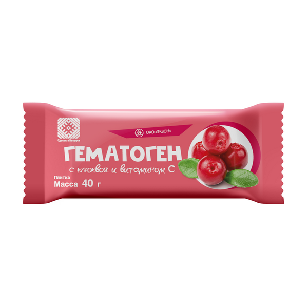 Гематоген с клюквой и витамином с