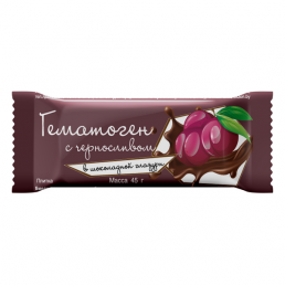 Гематоген с черносливом в шоколадной глазури