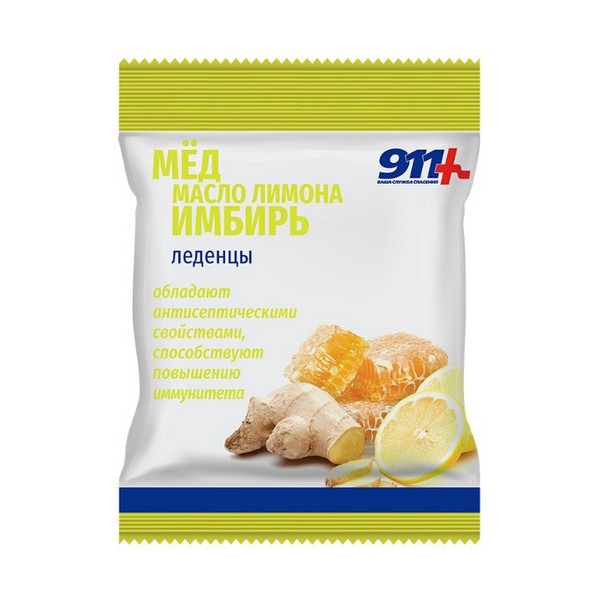 911 мед, имбирь с витамином С