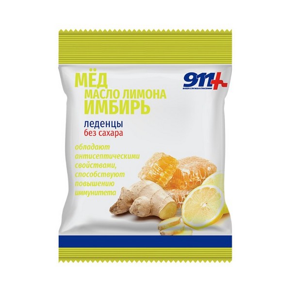 911 мед, имбирь с витамином с