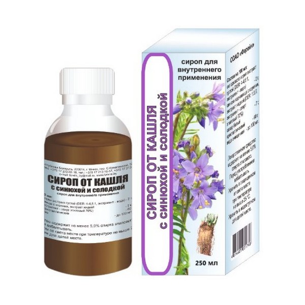 Сироп от кашля с синюхой и солодкой