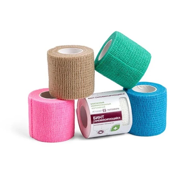 Бинт эластичный компрессионный когезивный нетканый