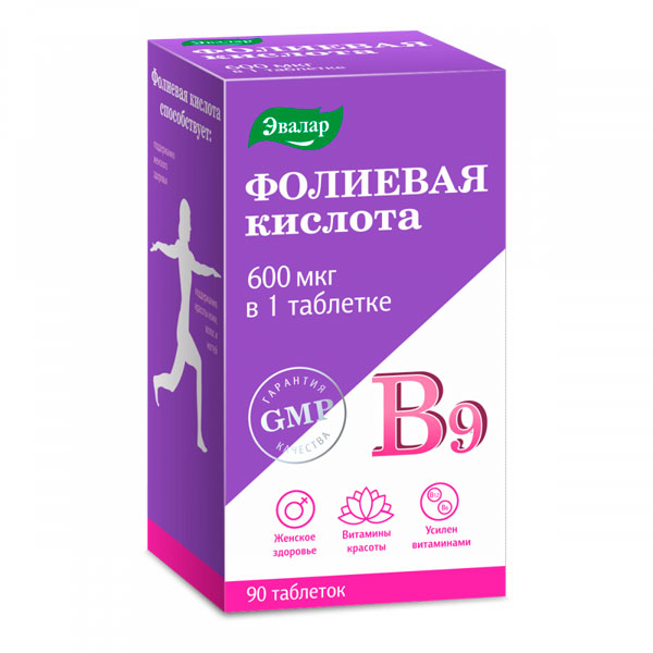 Фолиевая кислота с витаминами B12 и B6 Эвалар
