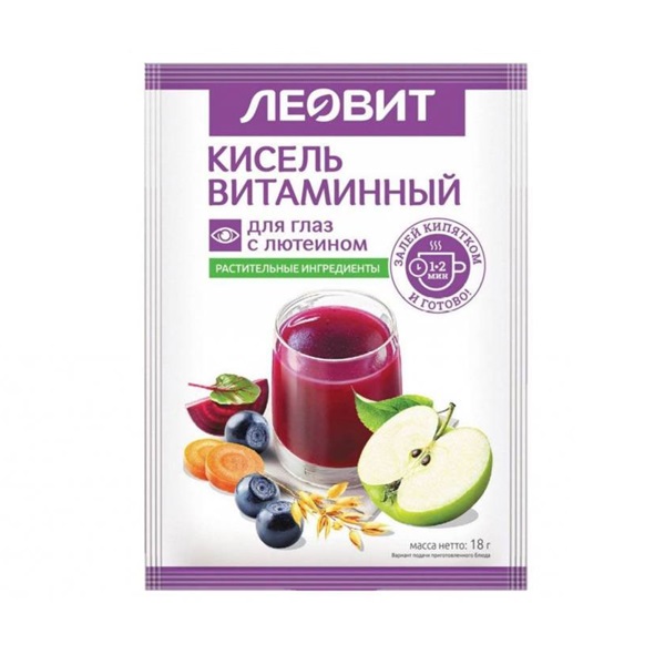 Леовит кисель витаминный для глаз с лютеином