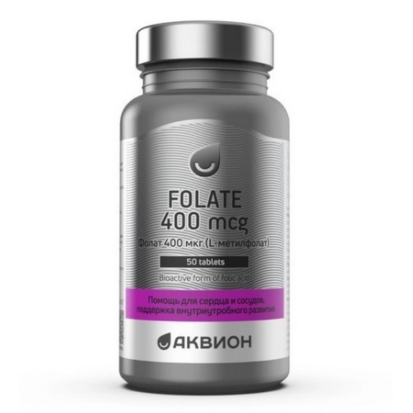 Аквион фолат 400 мкг L-метилфолат