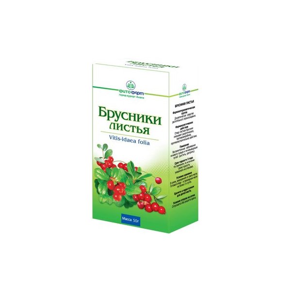 Брусники листья