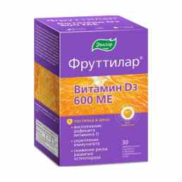 Фруттилар витамин Д3 600 ME Эвалар
