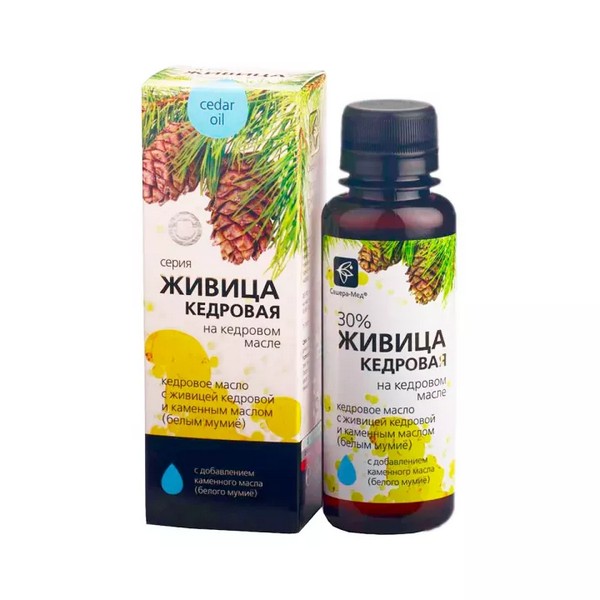 Живица кедровая на кедровом масле с каменным маслом