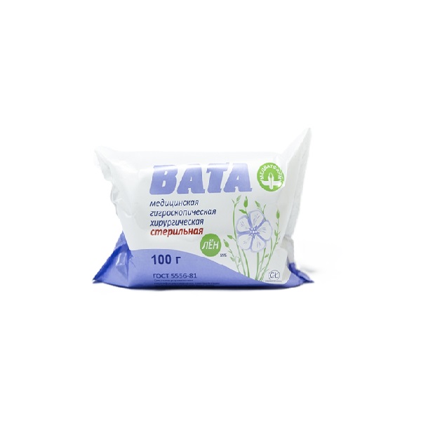 Вата хирургическая хлопко-льняная стерильная