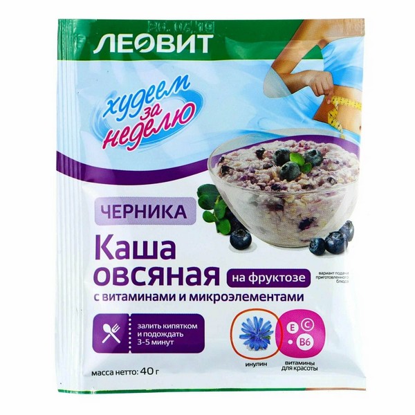 Леовит Каша овсяная с витаминами и микроэлементами Черника