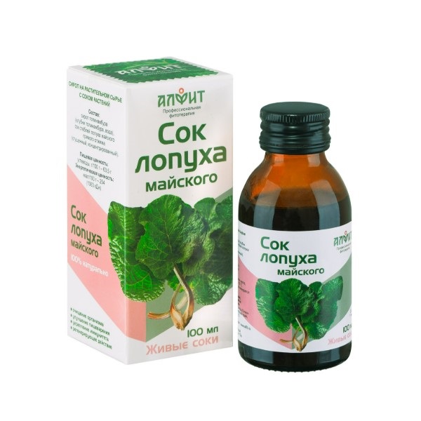 Алфит сок лопуха майского
