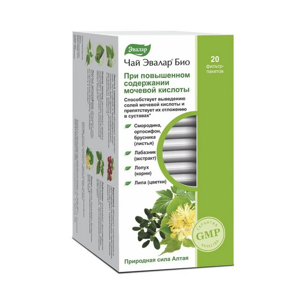 Чай Эвалар БИО при повышенном содержании мочевой кислоты