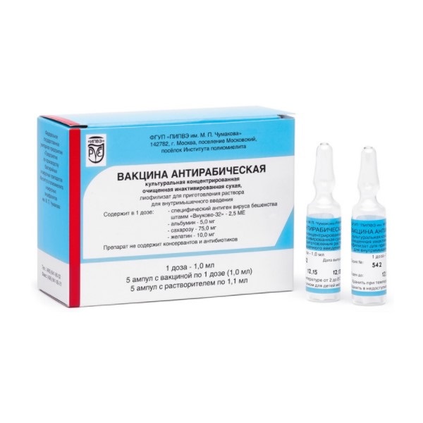 Вакцина антирабическая культуральная концентрированная очищенная инактивированная сухая