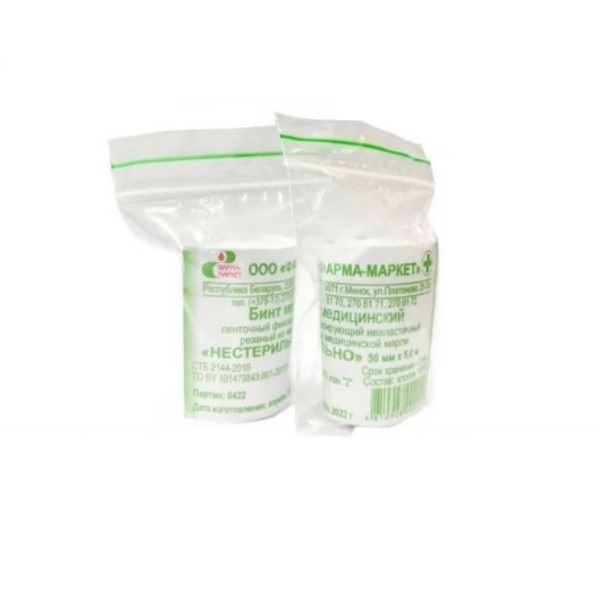 Бинт ленточный резаный нестерильный