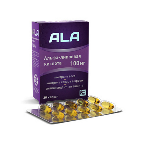 Альфа-липоевая кислота (ALA) 100 мг