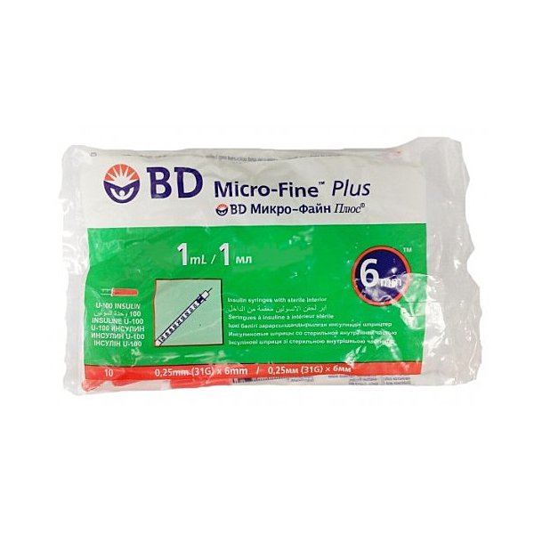 BD micro-fine plus U-100 шприц инсулиновый