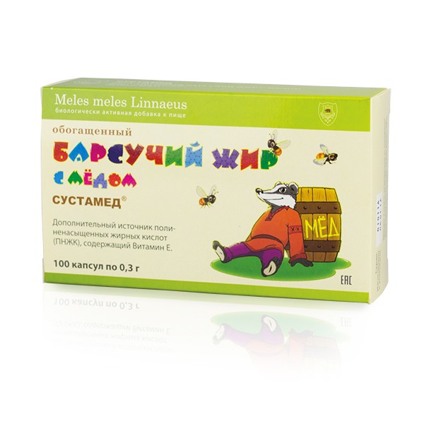 Сустамед Барсучий жир обогащенный с медом